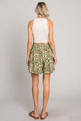 Trendy Floral Printed Smocked Waist Skorts – Versatile & Comfortable by Cotton Bleu